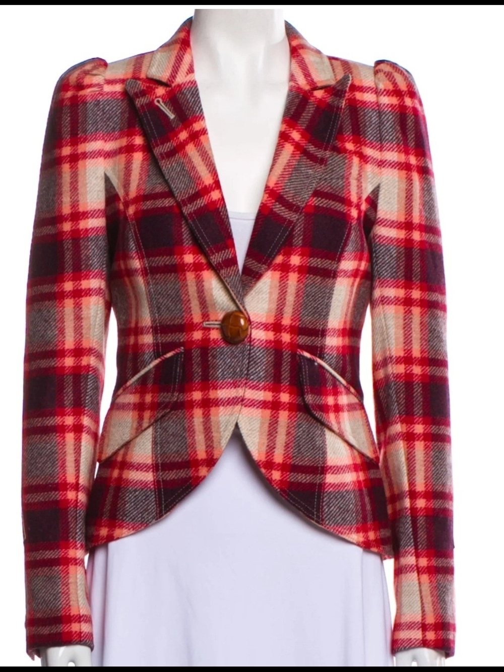 Smythe Red Plaid Tailored Blazer